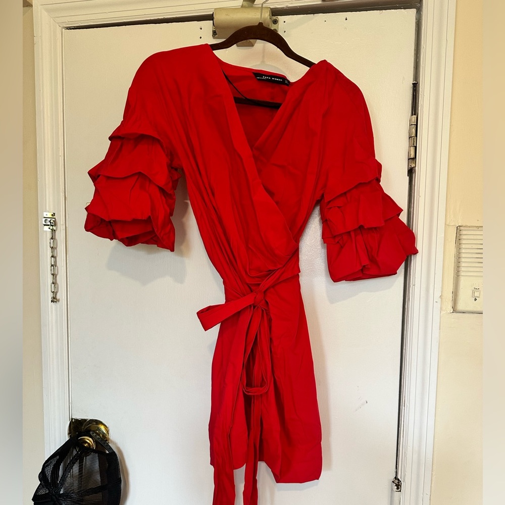 Unique Sleeve Wrap Dress